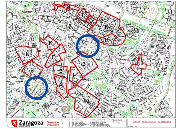 Se estudia declarar  dos zonas nuevas como saturadas en Zaragoza