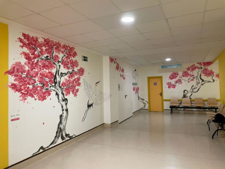 Un nuevo mural en el Hospital Nuestra Señora de Gracia mejora la experiencia de pacientes en Zaragoza