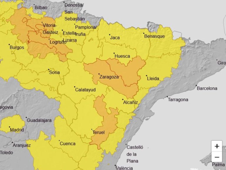 Aviso naranja en Aragón por lluvias y altas temperaturas este jueves