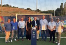 Cristina García apoya a la selección aragonesa en la final de la Copa de Regiones UEFA