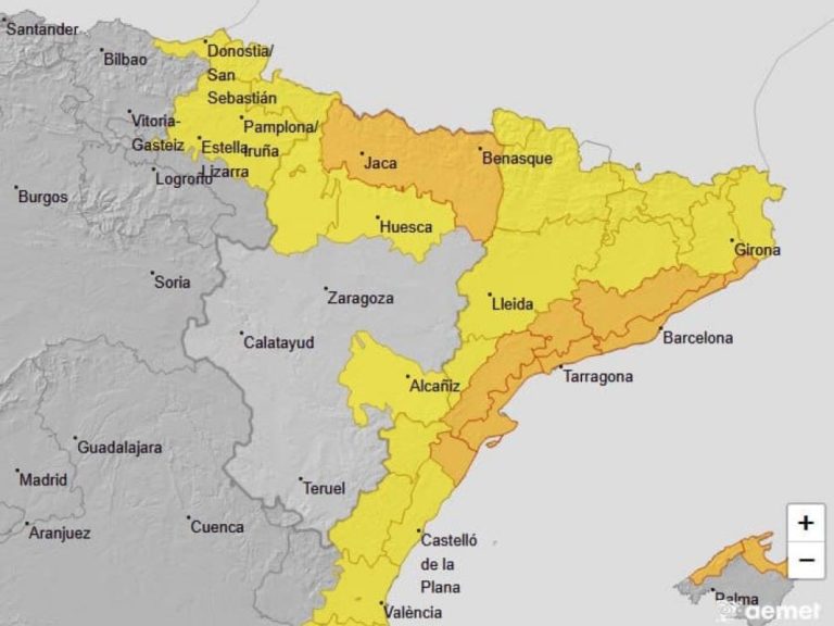 Fuertes lluvias y tormentas afectarán a Aragón este domingo según AEMET