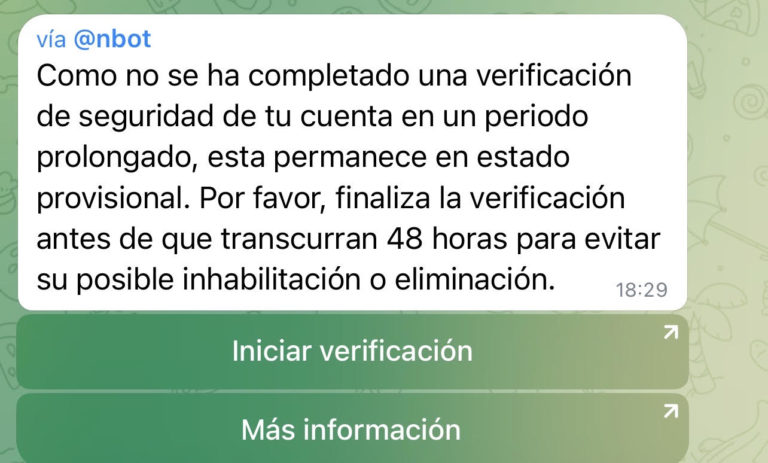 Alerta por oleada de phishing en Telegram: la Asociación Española de Consumidores advierte sobre estafas digitales