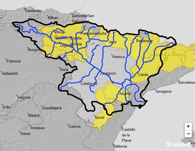 Alerta por tormentas en Aragón y posibles crecidas súbitas