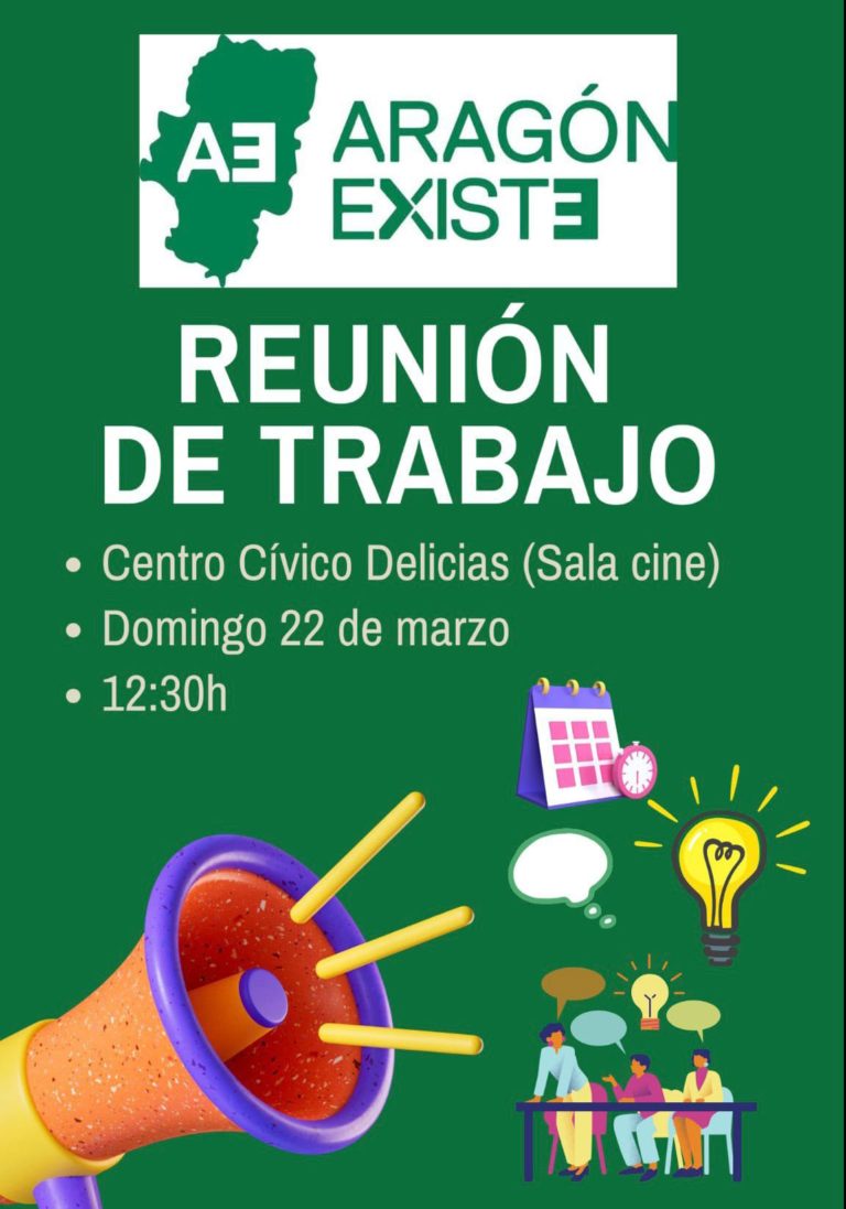 Aragón Existe convoca jornada de trabajo en el Centro Cívico Delicias este domingo