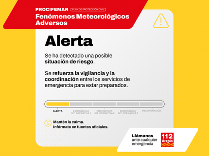 Aragón activa el PROCIFEMAR ante la llegada de la borrasca Harry y sus posibles consecuencias