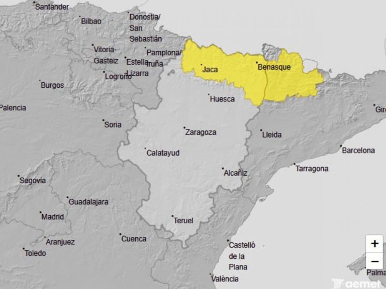 Aragón mantiene avisos por nieve y viento mientras aumenta el riesgo de aludes