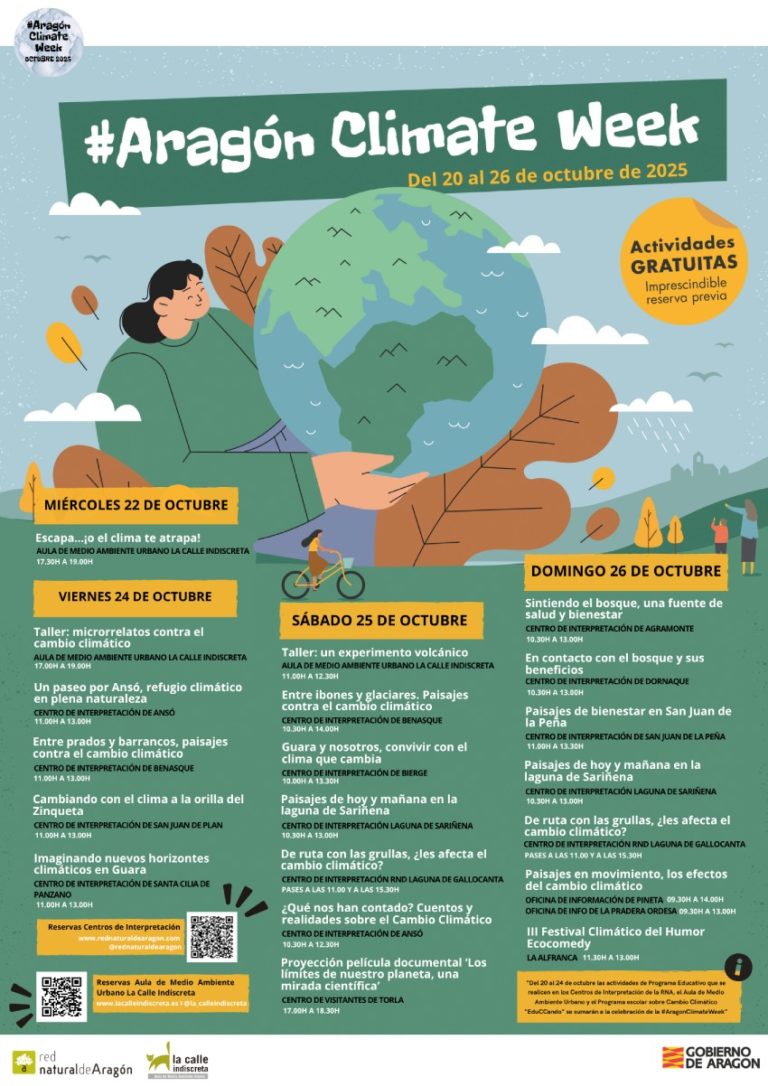 La Red Natural de Aragón, el Aula de Medio Ambiente Urbano y La Alfranca llevan a cabo espectáculos, talleres y visitas guiadas del 22 al 26 de octubre
