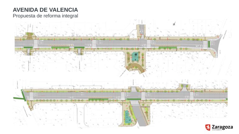 La Avenida de Valencia contará con zonas de juegos y descanso y una banda verde que recorrerá las dos aceras