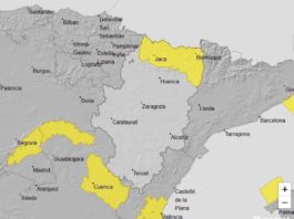 Aviso amarillo por nevadas y riesgo de aludes en Aragón