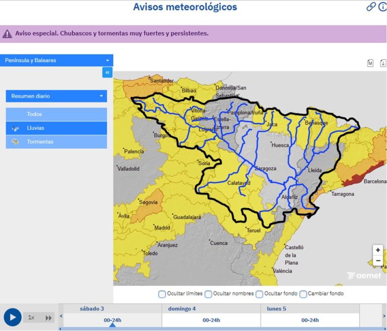 Avisos de crecidas en la cuenca del Ebro: precaución para Aragón y otras comunidades