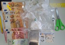 Detenido un joven en Caminreal por tráfico de drogas tras un control de la Guardia Civil