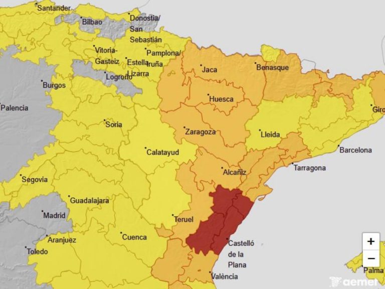 Alerta naranja en Aragón por vientos huracanados este sábado