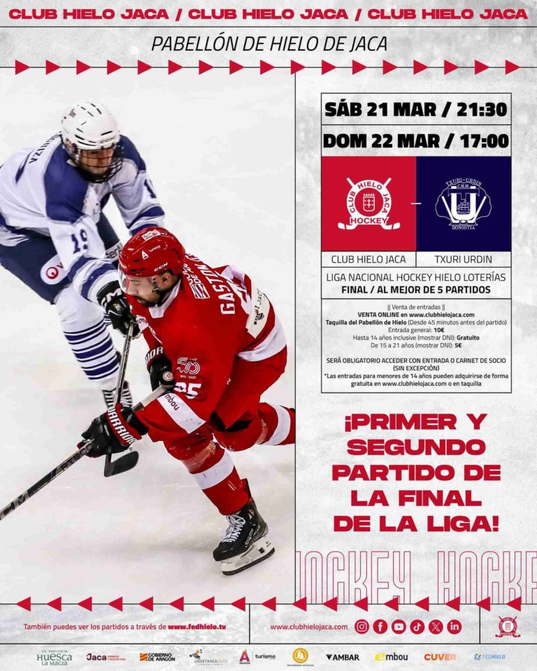 Jaca se prepara para la final de la Liga Nacional de Hockey Hielo con partidos decisivos