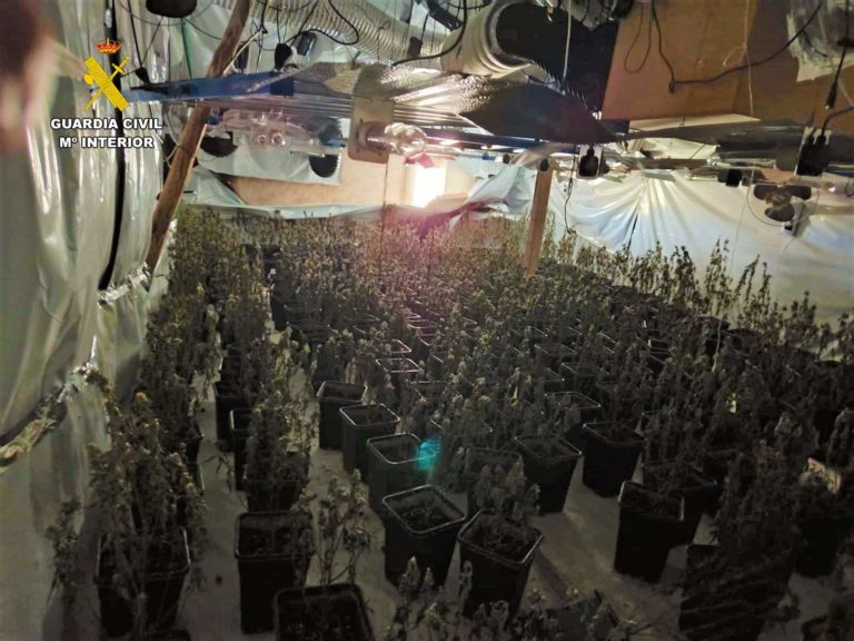 La Guardia Civil desmantela un cultivo de marihuana indoor en Bañón, Teruel
