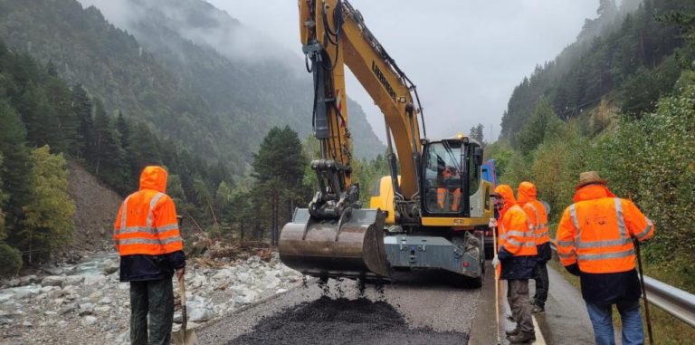 El Gobierno de Aragón destina 2,4 millones a reparar daños en cuatro carreteras afectadas por la DANA