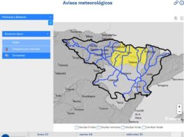 Posibles crecidas en cauces menores de Aragón ante el aviso amarillo por lluvias intensas
