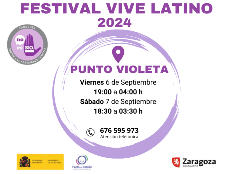 Zaragoza refuerza la seguridad en el Festival Vive Latino con la instalación de un Punto Violeta