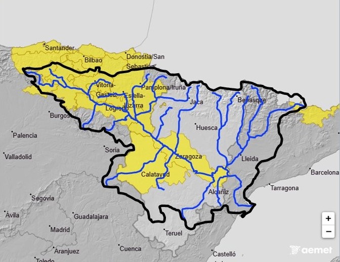 Riesgo de tormentas en Aragón y otras comunidades por aviso de la AEMET
