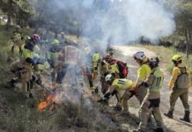 La Muela cierra el curso de operaciones en incendios forestales con un simulacro