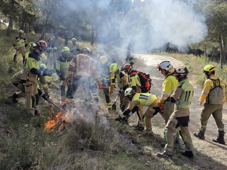 La Muela cierra el curso de operaciones en incendios forestales con un simulacro