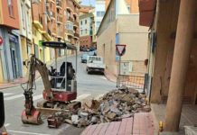 Teruel mejora la acera de la calle del Rosario con un nuevo acondicionamiento