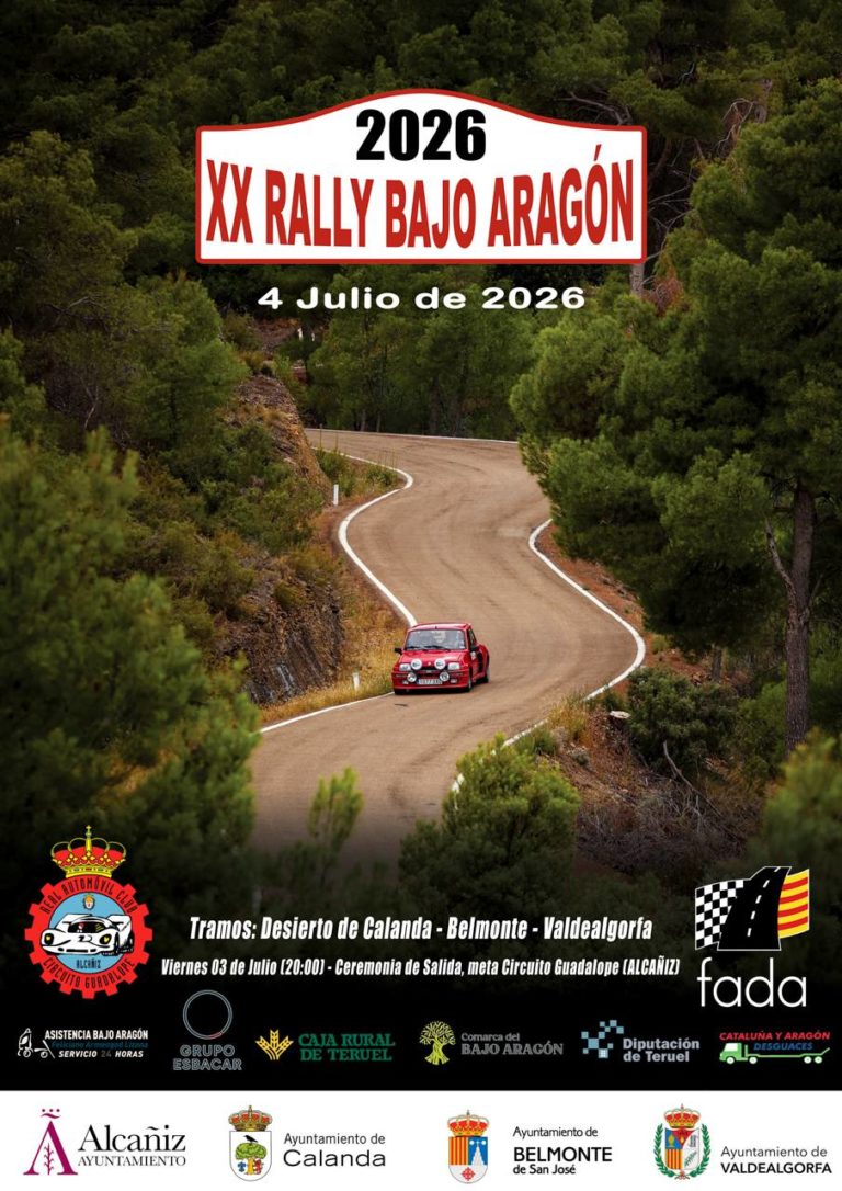 El XX Rally Bajo Aragón contará con una amplia participación de pilotos locales y nacionales