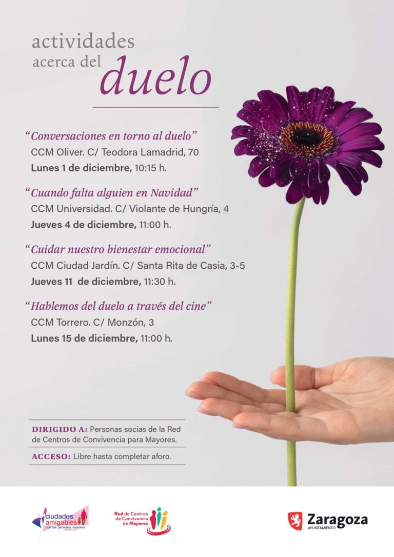 Zaragoza lanza actividades para apoyar a mayores en el duelo este diciembre
