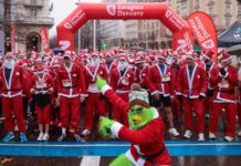 Zaragoza se llena de elfos y Papás Noel en una carrera solidaria