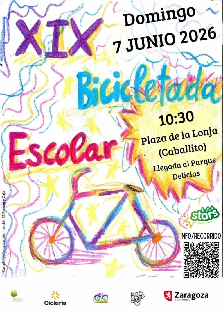 Zaragoza se prepara para la XIX Bicicletada Escolar con más de 700 participantes