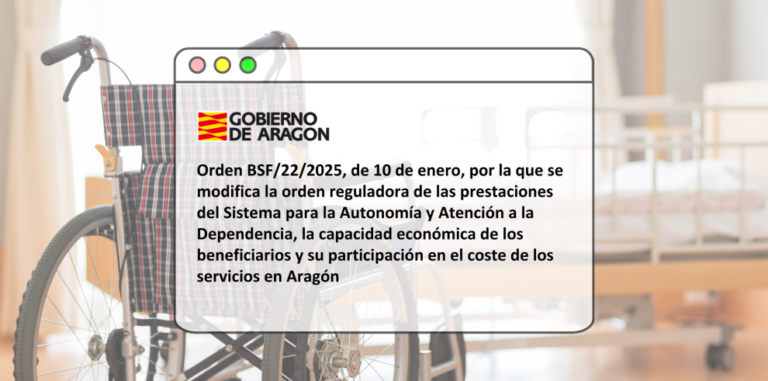Aragón amplía ayudas para el cuidado de dependientes en casa