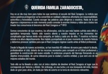 El inoportuno comunicado del Real Zaragoza