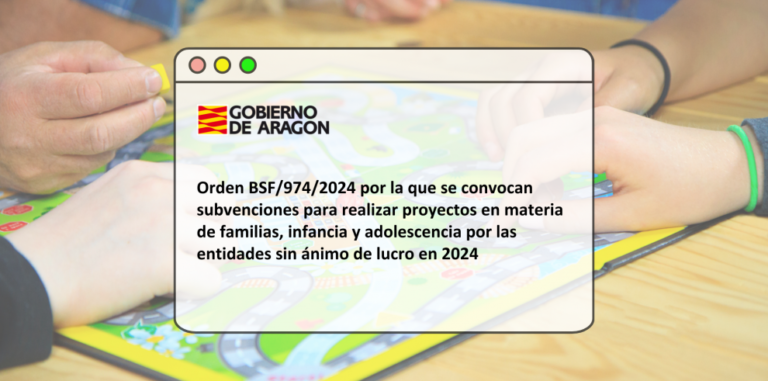 Convocatoria de subvenciones para proyectos de apoyo familiar en Aragón
