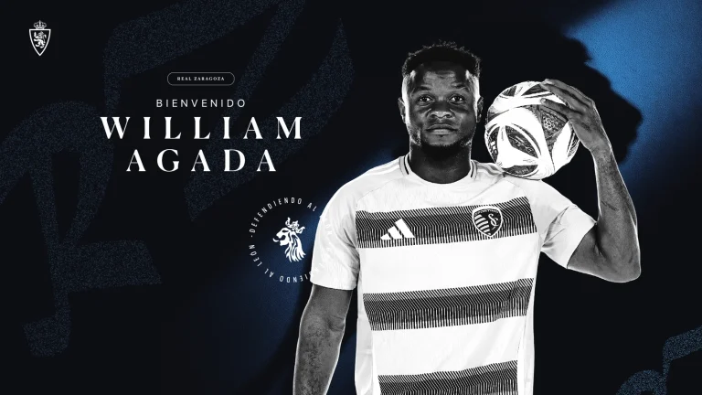 William Agada, potencia y gol para el ataque del Real Zaragoza