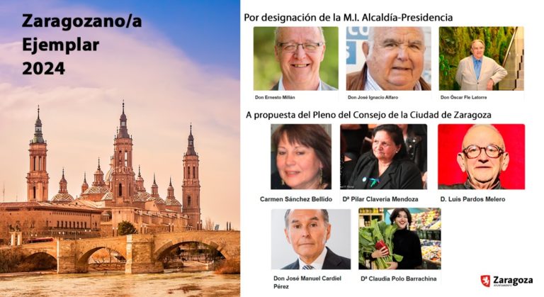El Ayuntamiento reconoce hoy a 8 zaragozanos ejemplares
